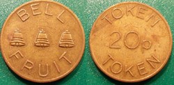 e- J etr Grande Bretagne BELL FRUIT 20 P Token