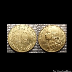 Di 10 centimes Marianne 1980 20mm 3g