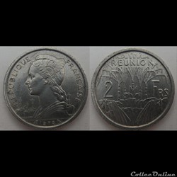 Réunion (Ile de la) 2 Francs République Française 1973 chouette