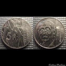 Ki 5 francs Pierre Mendès France 1992 29mm 10g