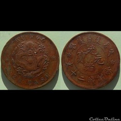 Chine Empire Général Hu Poo 20 Cash 1917