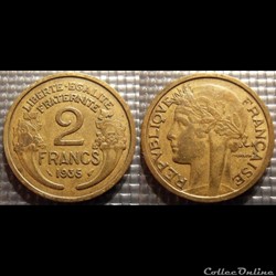 Jc 2 francs Morlon 1935 27mm 8g