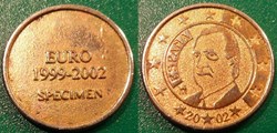 e- J etr Espagne Euro 1999-2002 Spécimen
