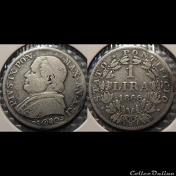 Vatican 1 Lira 1866 R