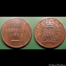 San Marin 10 Centesimi 1875