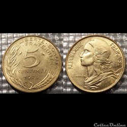 Cf 5 centimes Marianne 1973 17mm 2g