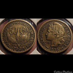 Togo 50 Centimes Territoires sous mandat 1925