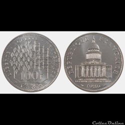 Ob 100 francs Panthéon 1986 31mm 15g