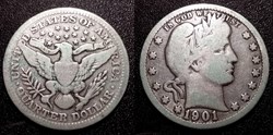 USA 1/4 Dollar 1901