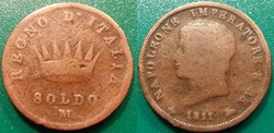 A1 Soldo 1811 M Règne d'Italie Napoléon Empereur