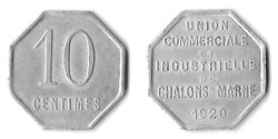 p- MN Chalons-sur-Marne 10 Centimes 1920 Elie:15.2
