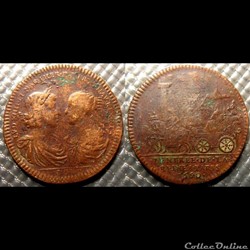 m- Jeton Roy Louis XIV & Marie Thérèse d'Autriche