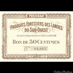 Produits Forestiers des Landes Bon pour 50 Centimes