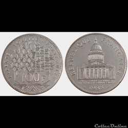 Ob 100 francs Panthéon 1988 31mm 15g
