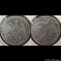 Germany 10 Deutsche Mark 1972 G