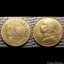 Di 10 centimes Marianne 1983 20mm 3g