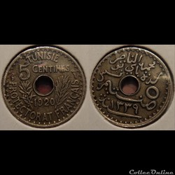 Tunisie 5 Centimes 1920 petit module