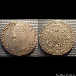 J11 Louis XVI Ecu dit "aux branches d'olivier" 1784 I