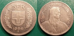5 Francs 1986 frappe médaille