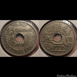 Tunisie 25 Centimes 1919