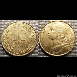 Di 10 centimes Marianne 1988 20mm 3g