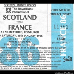 Rugby Ecosse France 1986
