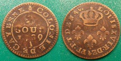 Guyane 2 sous de Cayenne 1789A