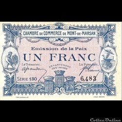 E2 1Fr Chambre de Commerce de Mont de Marsan Emission de la Paix