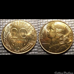 Ef 20 centimes Marianne 2000 23.5mm 4g