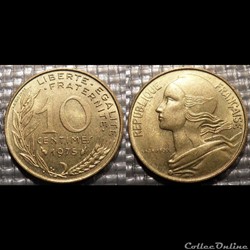 Di 10 centimes Marianne 1975 20mm 3g