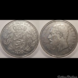 Belgique 5 Franc 1868 Des Belges