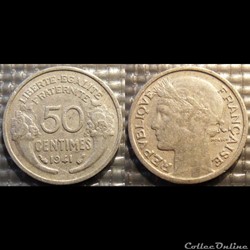 Ge 50 centimes Morlon 1941 18mm 0.7g