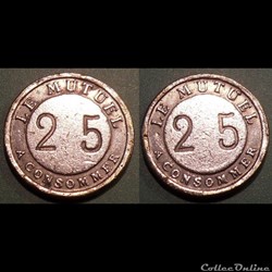 f- Jeton à consommer 25 C. Le Mutuel