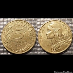 Cf 5 centimes Marianne 1991 17mm 2g