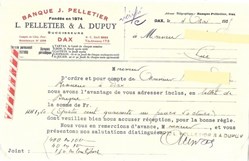 Vieux papiers: Dax - Banque J. PELLETIER