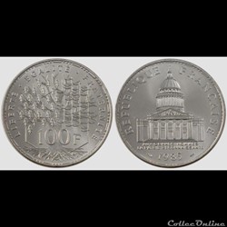 Ob 100 francs Panthéon 1985 31mm 15g
