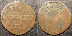 Pays Bas - ville de Utrech 1 Duit 1710