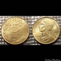 Cf 5 centimes Marianne 1974 17mm 2g