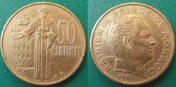 50 Centimes 1962 Rainier III