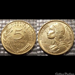 Cf 5 centimes Marianne 1969 17mm 2g