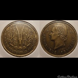 Afrique Occidentale Française-Union Française 25 francs 1956
