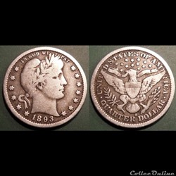 USA 1/4 Dollar 1893