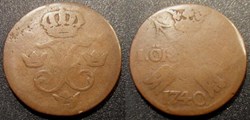 Suède 1 Öre 1740 Frédérik I