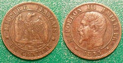 N-Napoleon III Empereur Un centime non lauré 1853 BB Strasbourg