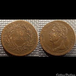 Colonies Générales 10 centimes des Colonies Françaises 1825A