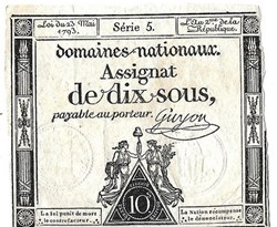 Assignat de dix sous Guyon Loi du 23 Mai 1793