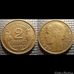 Jc 2 francs Morlon 1931 27mm 8g