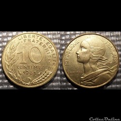 Di 10 centimes Marianne 1981 20mm 3g