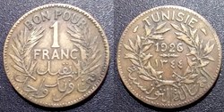 Tunisie 1 Franc 1926 Torche