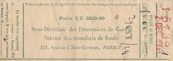Paris Sous-Direction des Prisonniers de Guerre 1941